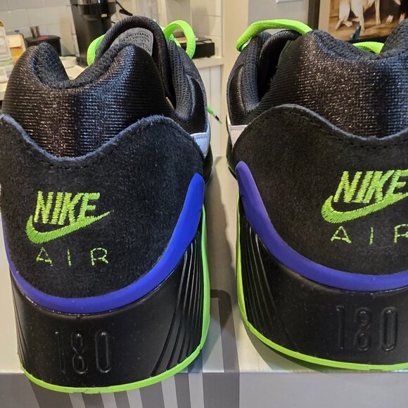 Nike Air Max 180 QS Black/White-Action Green "Joker" Beetlejuice Mens Size 10 - Picture 6 of 13